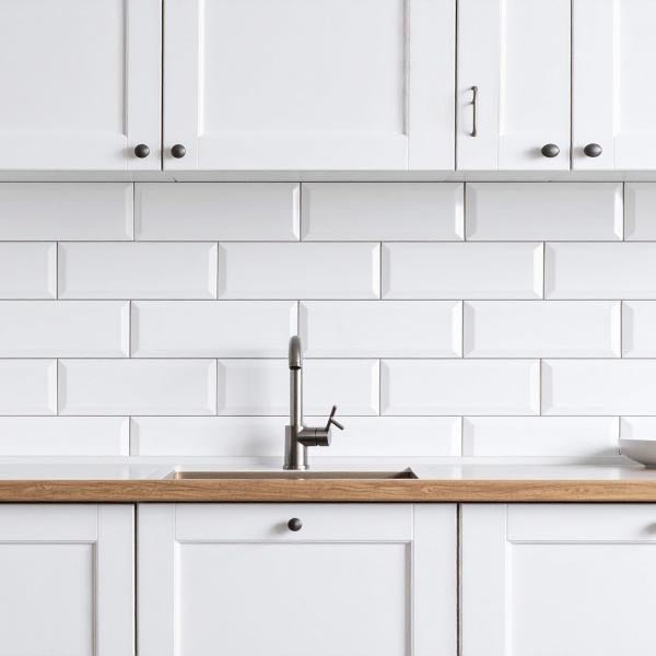 Bevelled White Gloss - Tile Empire