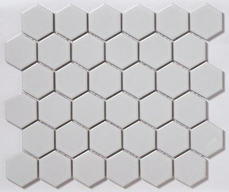 Mosaic White Hexagon - Tile Empire